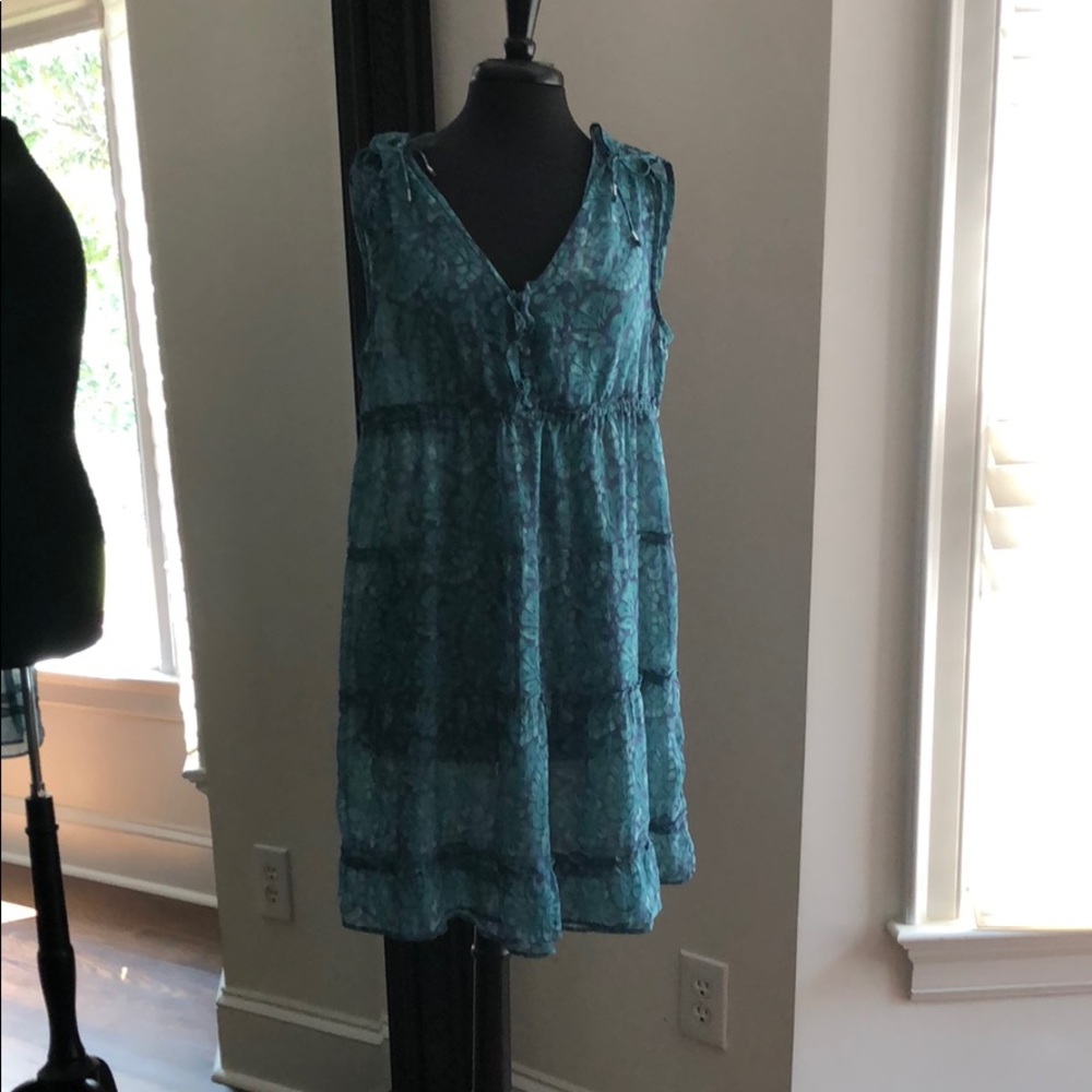 I American Eagle Outfitters Teal Print Dress
